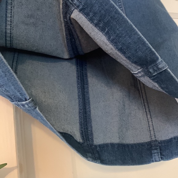 Free People denim jean blue stretchy mini skirt modern femme - Picture 8 of 8